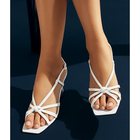 RARE!!! ZARA White Strappy Wedge Heels NWT - Picture 2 of 15